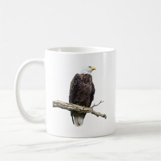 Caneca De Café Águia-Careca Empoleirada em um Galho