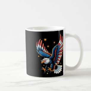 Caneca De Café Águia Careca Patriótica Bandeira Americana 4 De Ju