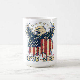 Caneca De Café Águia Careca Patriótica com Bandeira Americana Dis