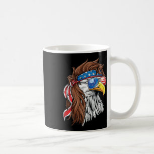 Caneca De Café Águia Careca Patriótica Mullet EUA Bandeira Americ