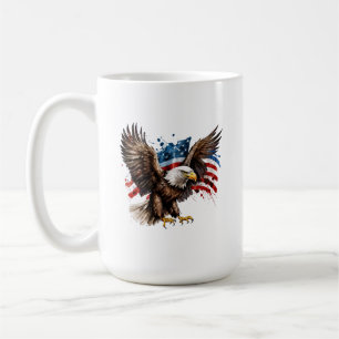 Caneca De Café Águia Com Bandeira Americana
