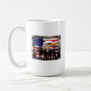 Caneca De Café Águia com bandeira e soldado americanos