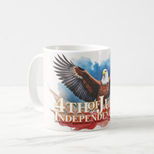 Caneca De Café Águia de 4 de Julho – Design de Arte Patriótico