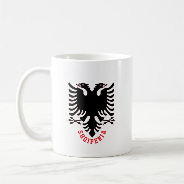 Caneca De Café Águia de Dupla Cabeça da Albânia (Esquerda)