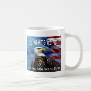 Caneca De Café águia em uma bandeira