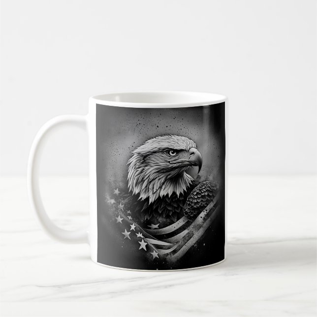 Caneca De Café Águia negra e branca americana (Esquerda)