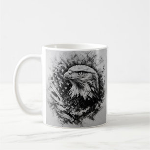 Caneca De Café Águia negra e branca americana