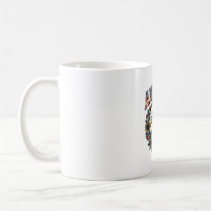 Caneca De Café Águia Patriótica América Girassol Vintage