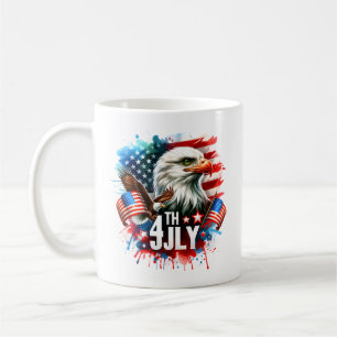 Caneca De Café Águia Patriótica Americana Sublimação-61905