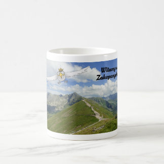 Caneca De Café Águia polonesa branca diz Bem-vindo a Zakopane. W