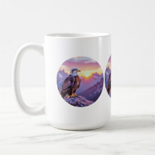 Caneca De Café Águia Realista sobre Rocha – Cena Majestosa da Vid