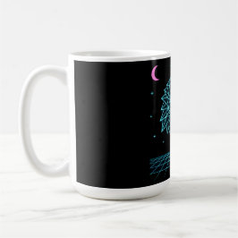Caneca De Café Águia Retro Synthwave - Predador Voador Neon