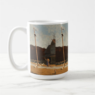 Caneca De Café Águia Vigilante Sobre o Quintal das Galinhas – Faz