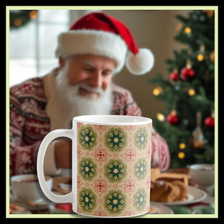 Caneca De Café Agulhas de pinheiros verdes e nostálgicos Elegante