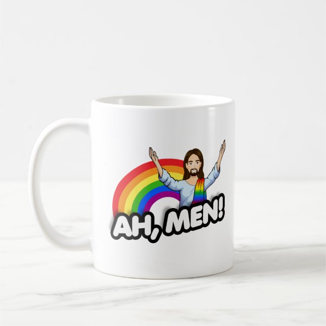 Caneca De Café Ah Homens - Jesus Arco-íris (Esquerda)