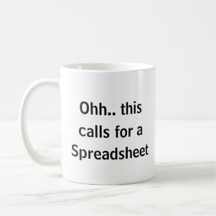 Caneca De Café Ah, isso pede uma Planilha, Contador Engraçado