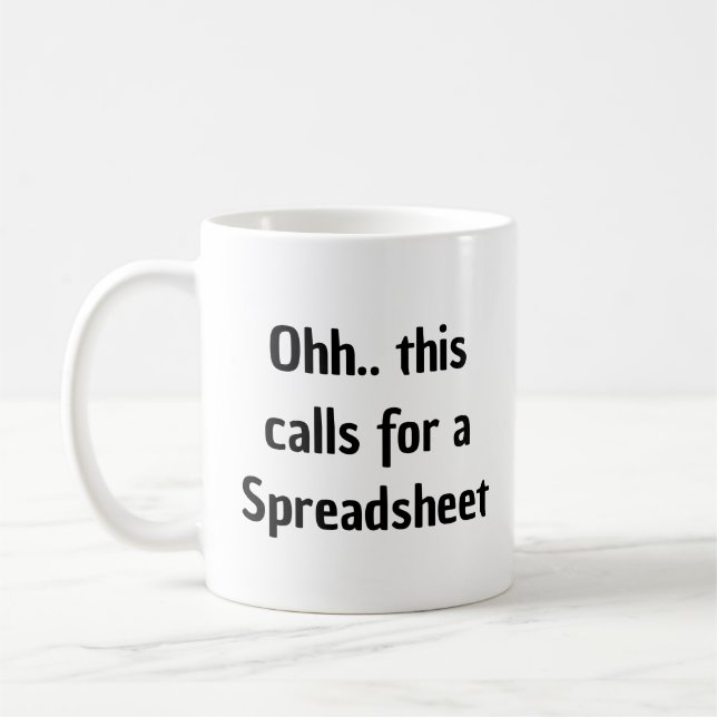 Caneca De Café Ah, isso uma Planilha, Contador Engraçado (Esquerda)