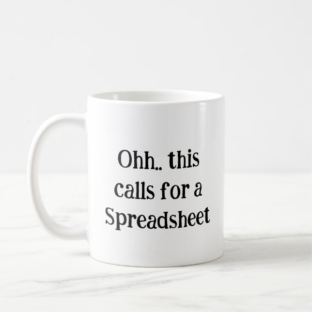 Caneca De Café Ah, Isso uma Planilha, Gif Divertido de Escri (Esquerda)