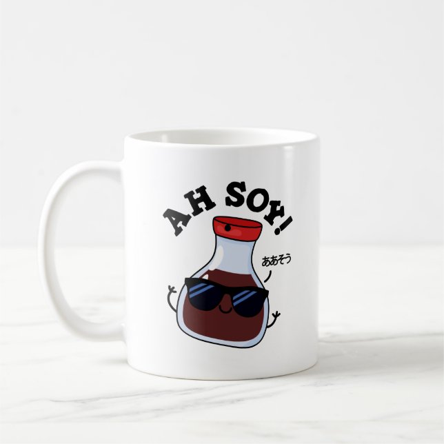 Caneca De Café Ah Soy Funny Soy Molho Pun (Esquerda)