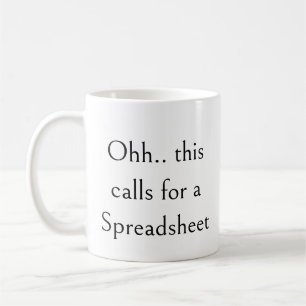 Caneca De Café Ahh isso pede uma Planilha, Contador Engraçado