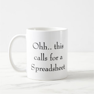 Caneca De Café Ahh, isso pede uma Planilha, Contador Engraçado