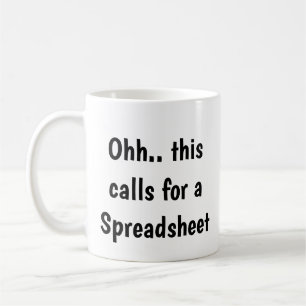 Caneca De Café Ahh isso pede uma Planilha, Contador Engraçado