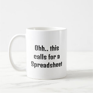 Caneca De Café Ahh isso pede uma Planilha, Contador Engraçado