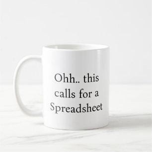 Caneca De Café Ahh isso pede uma Planilha, Contador Engraçado