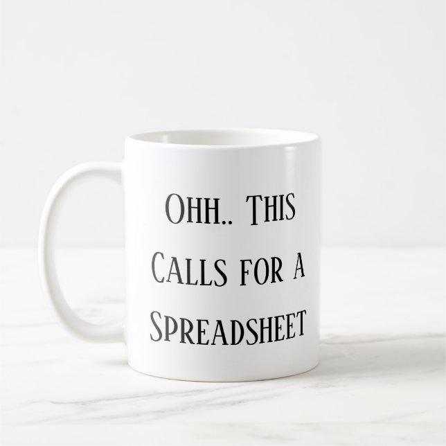 Caneca De Café Ahh Isso uma Planilha, Divertido Presente par (Esquerda)