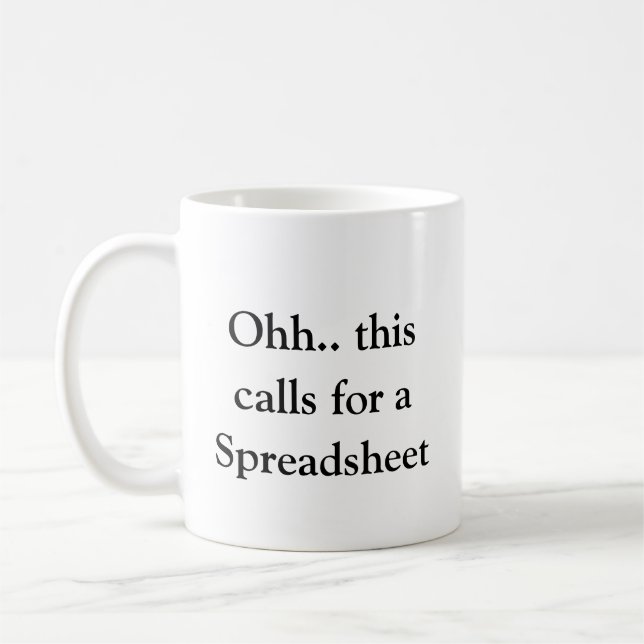 Caneca De Café Ahh Isso uma Planilha, Excel Hilário  (Esquerda)