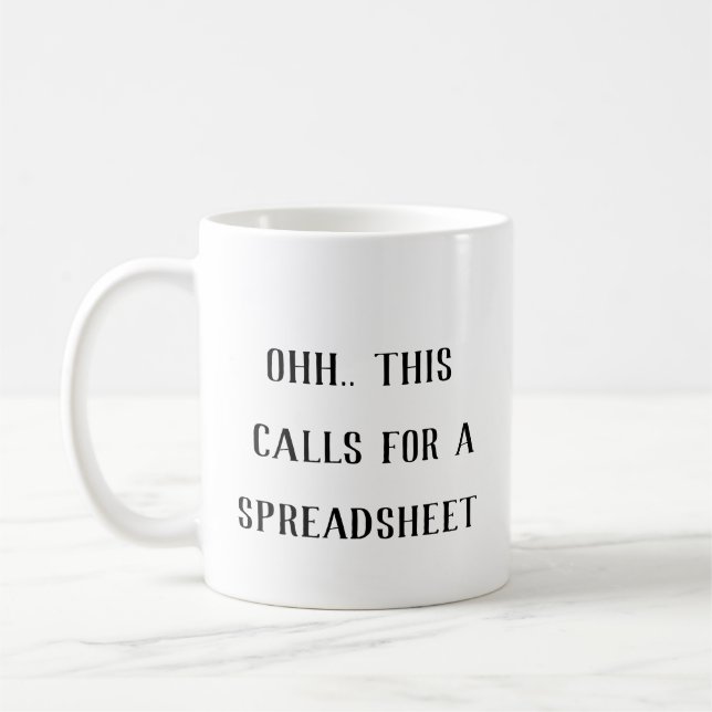 Caneca De Café Ahh Isso uma Planilha, Matemática Geek Engraç (Esquerda)