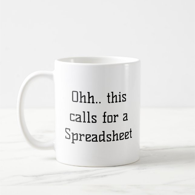 Caneca De Café Ahh Isso uma Planilha, Viciado em Excel  (Esquerda)