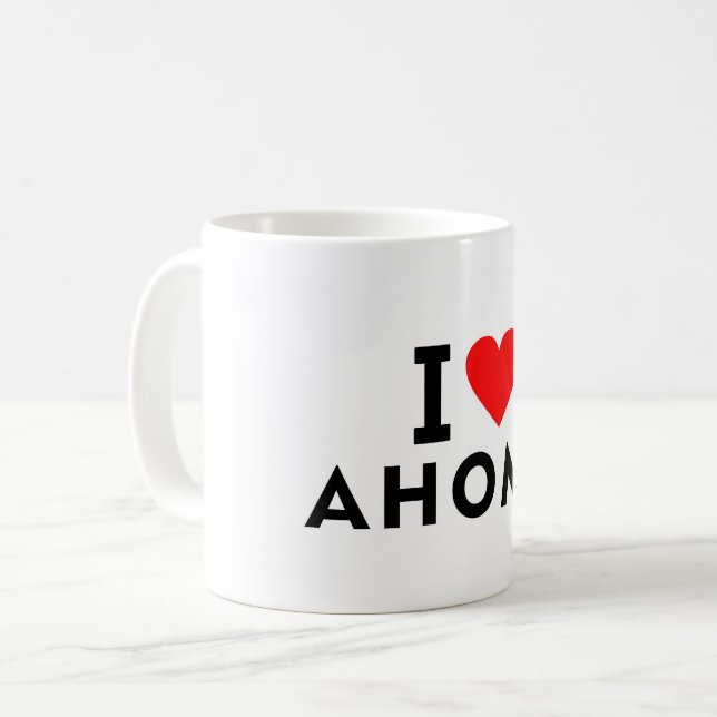 Caneca De Café Ahome Mexico love city heart like travel (Frente Esquerda)