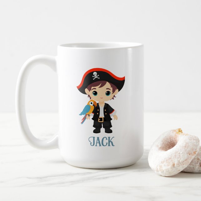 Caneca De Café Ahoy Ali! Pirata Birthday Mug (Com Donut)