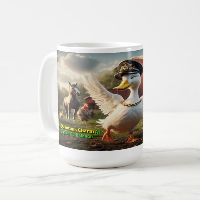Caneca De Café AI Capitão Duck Dancer v1.0 (Frente Esquerda)