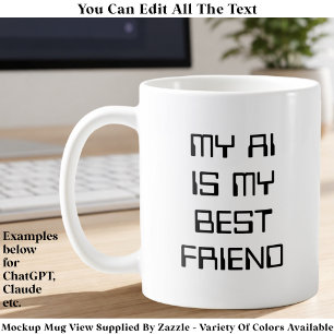 Caneca De Café AI/Chatbot Engraçado Entusiasta de Tecnologia Geek