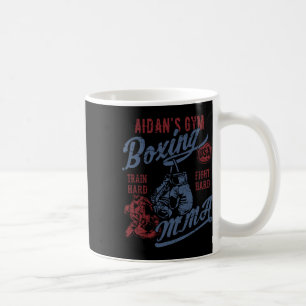 Caneca De Café Aidan's Gym Boxing Mma Retro Design para o nome A