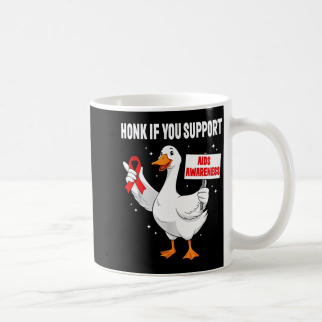 Caneca De Café Aids_hiv Awareness Funny Goose World Aids Day Red  (Direita)