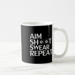 Caneca De Café Aim Shoot Jurar Repetir Bilhares Engraçados Presen