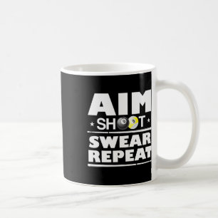 Caneca De Café Aim Shoot Swear Repetir Billiards Funny Piscina Bi