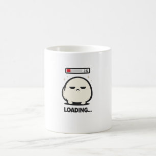 Caneca De Café Ainda Carregando 3% - Arte Divertida de Personagem
