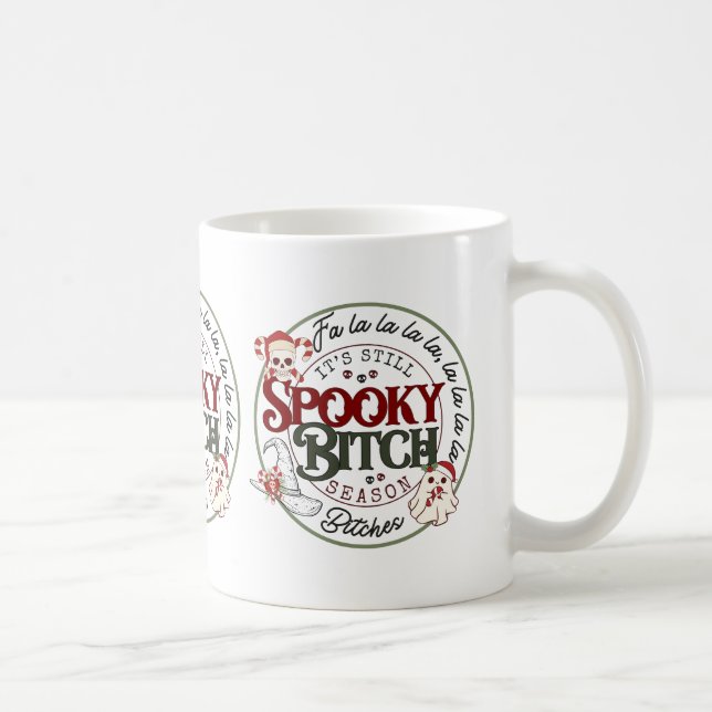 Caneca De Café Ainda é Spooky B Season Voga de Natal (Direita)