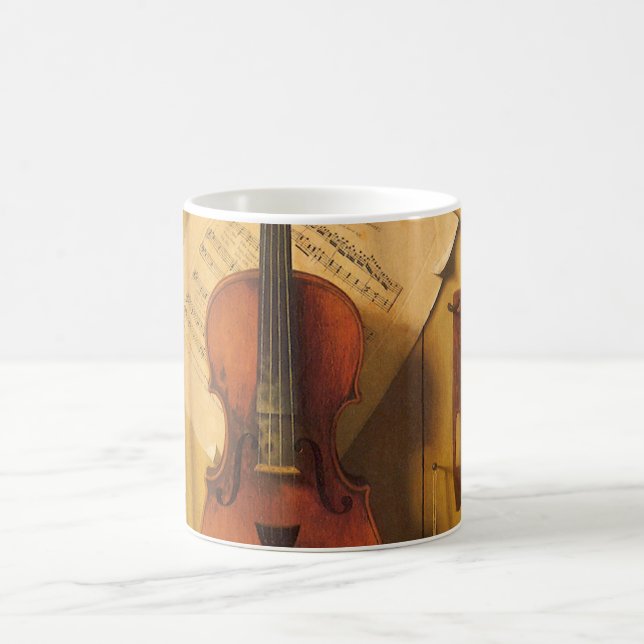 Caneca De Café Ainda é Violino e Música de William Harnett (Centro)
