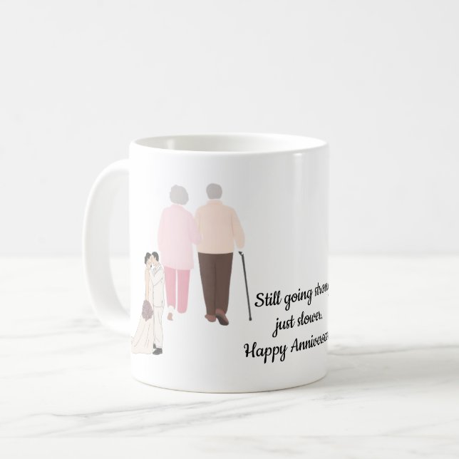 Caneca De Café Ainda forte, só que mais devagar Feliz Aniversário (Frente Esquerda)