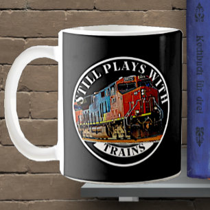 Caneca De Café Ainda joga com trem Locomotiva de Motores Laranja