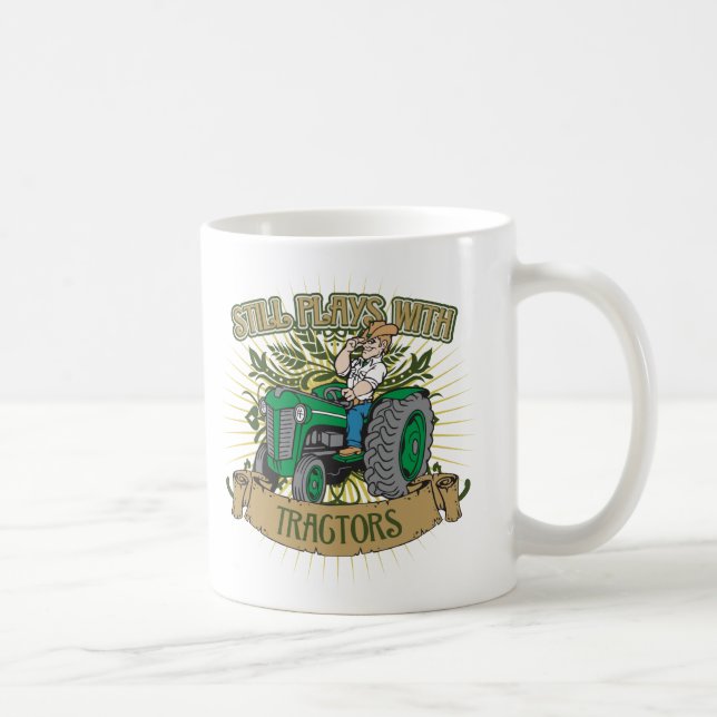 Caneca De Café Ainda jogos com tratores verdes (Direita)