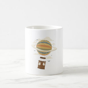 Caneca De Café Air Baloon Saturn Art
