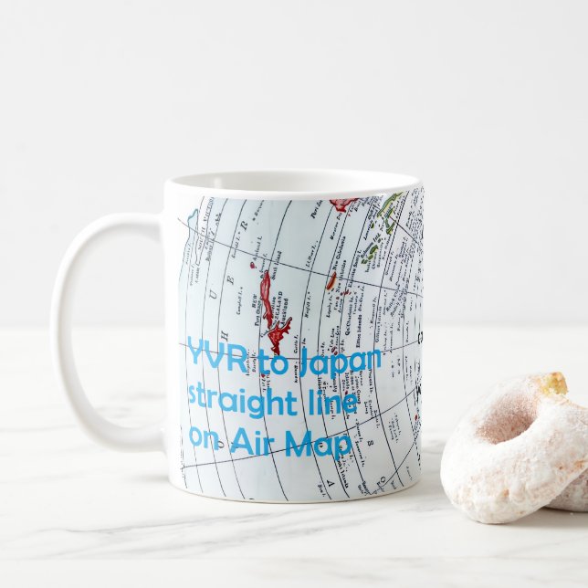 Caneca De Café Air Map (Com Donut)