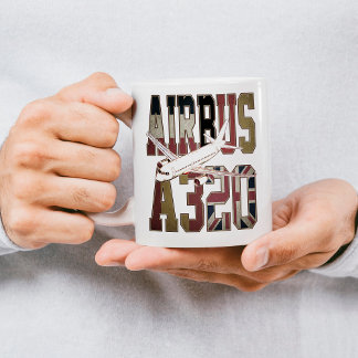 Caneca De Café Airbus a320 Avião de Linha. Bandeiras Europeias An