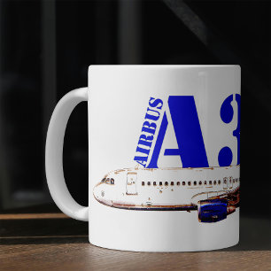 Caneca De Café Airbus a320 Desenho de aquarela de avião